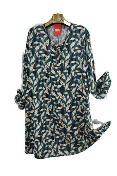 elma abone Large Size Viscose Lace-Up Tunic