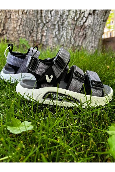 Vicco Size 26-35 Three Stripes Lightweight Non-Slip Sole Girls-Boys Sandals