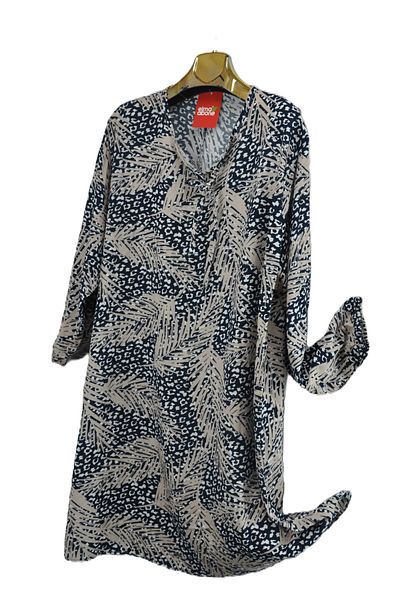 elma abone Large Size Viscose Lace-Up Tunic