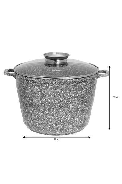 Klausberg Pot with lid 28 cm, 10L – Klausberg KB 7526, non-stick, gray, marble coating, for all hobs