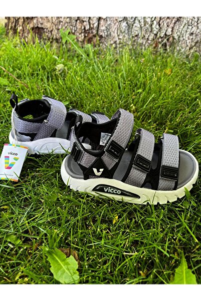 Vicco Size 26-35 Three Stripes Lightweight Non-Slip Sole Girls-Boys Sandals