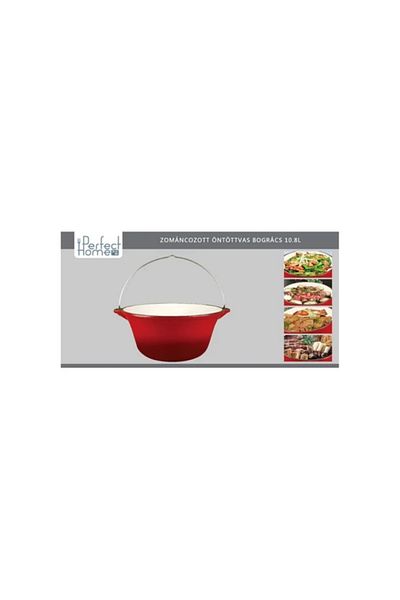 Perfect Home Enameled Cast Iron Cauldron With Handle 7.2 L 12010, Red