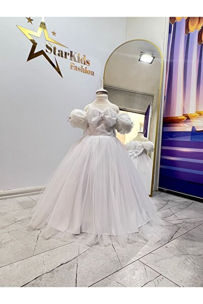 Star Kids Κοριτσίστικο Λευκό Πριγκίπισσα Φόρεμα – Φόρεμα για γάμο και ειδική περίσταση με φουσκωτή τούλινη φούστα