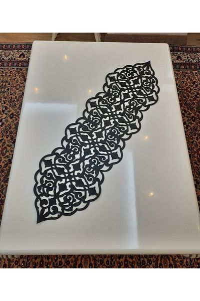 SEHARA 1 Buc Runner /125x44cm/negru/piele artificială/mărime Battal