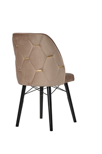 Desire Fergana Chair, Gold details, first-class hornbeam frame, durable wooden legs Black