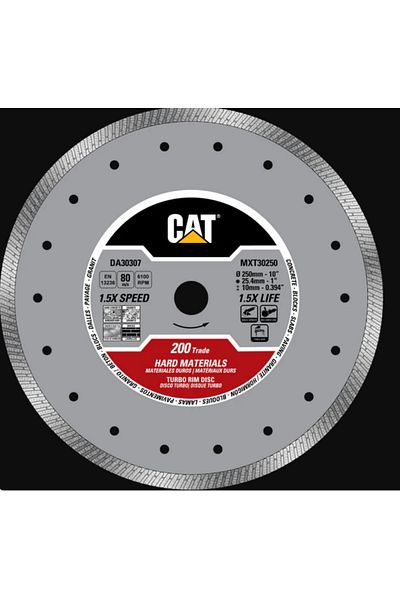 Caterpillar Cat® 200 Trade Turbo Hard Materials Diamond Blade 10 " - 250mm DA30307