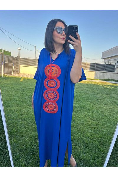charamela Plus Size Embroidery Detailed Knitted Dress -Bge113