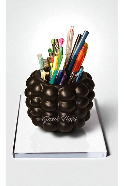 gözde hobi Gözdehobi Bubble Bubble Large Size Pen Holder, Desktop Organizer, Office Gift |   Black Color
