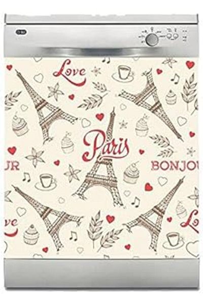 AMAZON TOHUM Dishwasher Sticker Coating White Goods Coating Paris Eiffel Tower