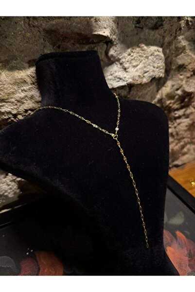 LAİKA Çelik Dudak Zincirli Y Kolye 60 Cm Kararmaz