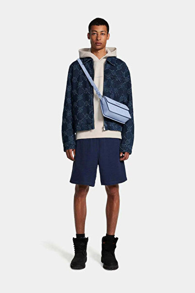 American Rag Cie Jacob Denim Ceket - Monogram Desenli, Regular Fit, Mavi, 100% Pamuk