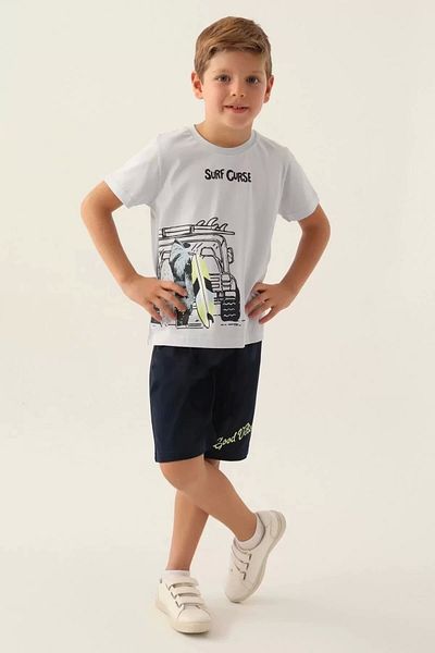 Rolypoly Boy's Bermuda Suit - Sky Face