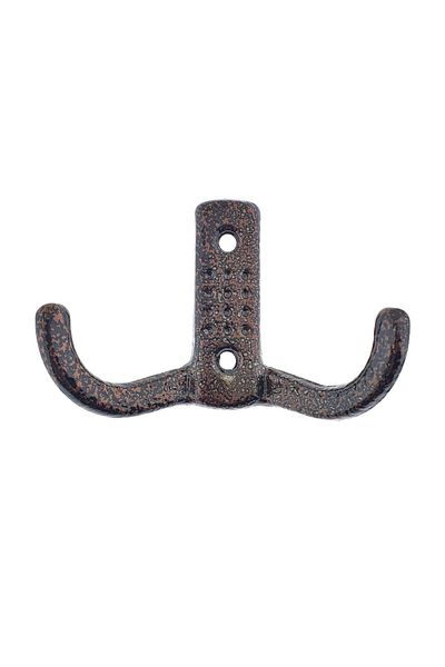 OEM Cuier din metal pentru mobila sau perete, cu 2 agatatori de 2 cm, 2 orificii, 85 x 57 x 30 mm, maro