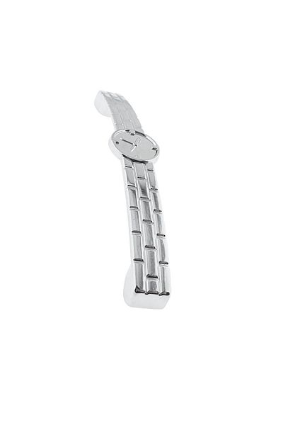 OEM Maner din metal pentru mobilier, lungime 150 mm, cu design ceas, MOB-66990, argintiu