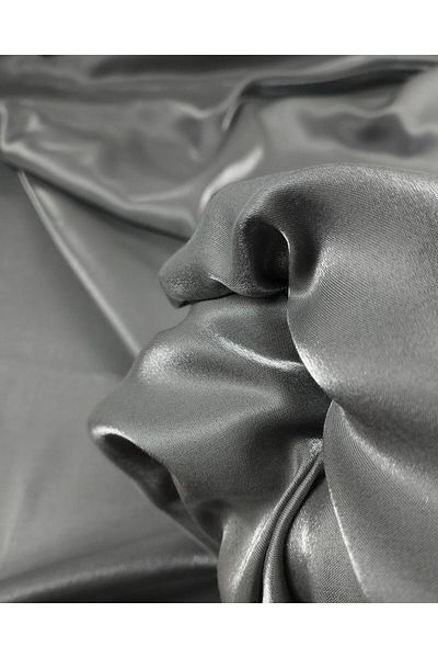 Kumaş Parça 80% Viscoză 20% Satin Monorail sintetic în gri (lățime 150 cm x lungime 290 cm)
