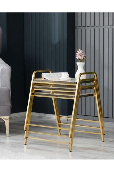 Desire Mirac coffee table, 3 pieces, stackable, metal