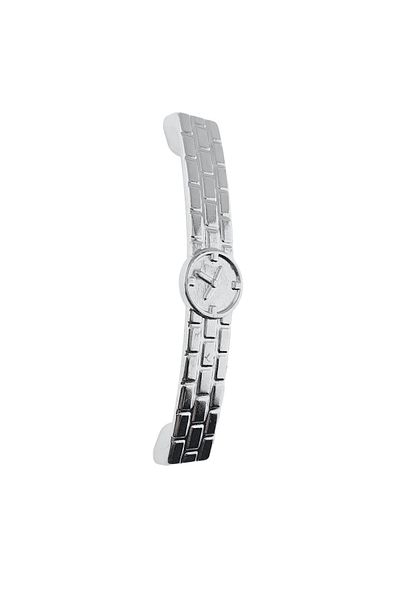 OEM Maner din metal pentru mobilier, lungime 115 mm, cu design ceas, MOB-66989, argintiu