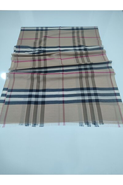 PİRAMİT EKOSE ŞAL ANA RENK FUŞYA ÇİZGİLİ