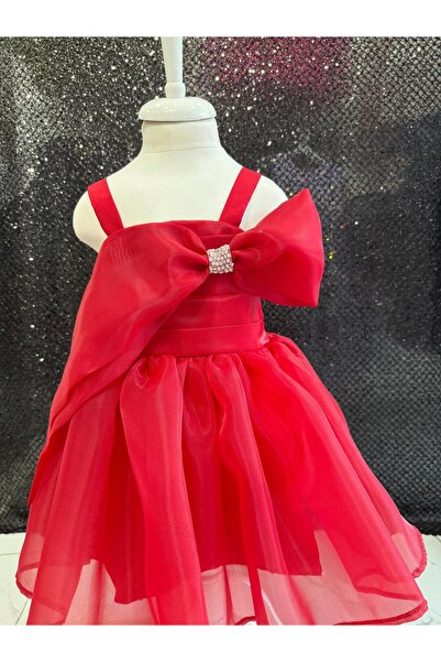 BONİTA Lady's Children's Evening Dress with Thin Straps and Flower Detail