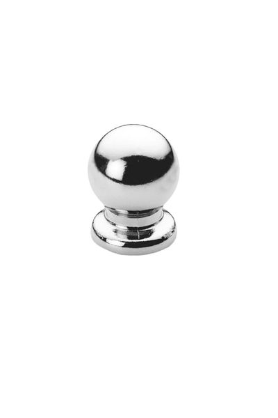 OEM Buton pentru mobila, din metal, forma sferica, diametru 17 mm, MOB-67029, inaltime 22 mm, argintiu