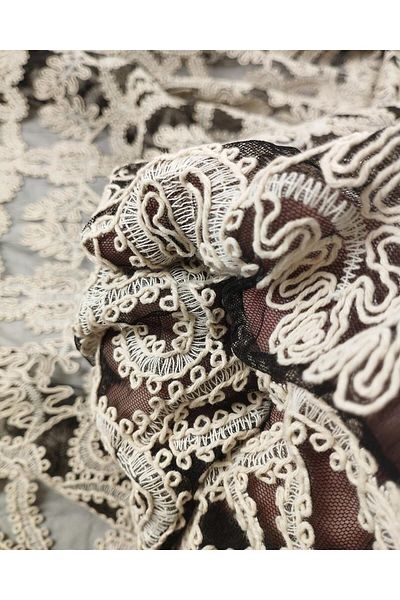 Kumaş Parça Lace in Black Color (Width 130 cm X Length 280 cm)