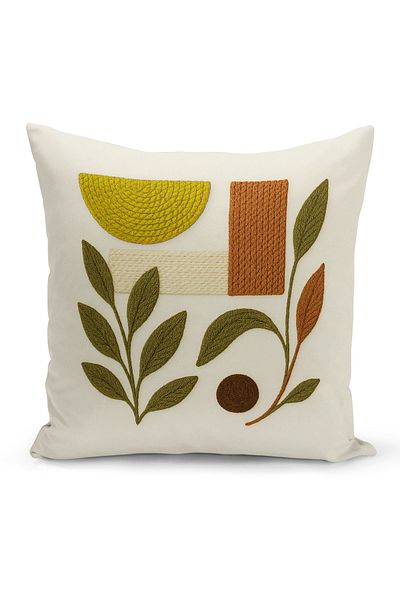 Bertille Home Husă de pernă imprimată digitală pe două părți (aspect de model de broderie Punch/Punch)