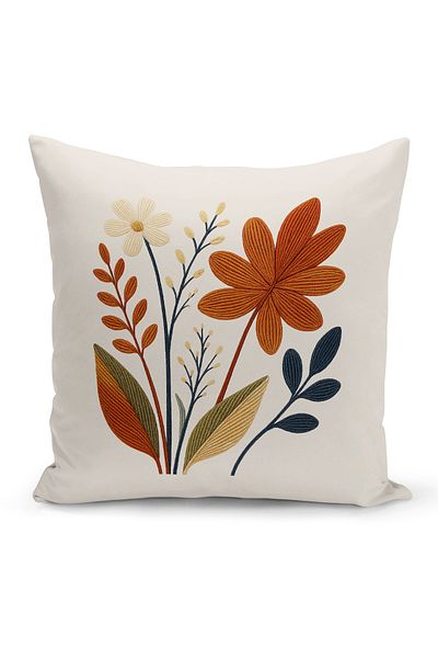 Bertille Home Husă de pernă imprimată digitală pe două părți (aspect de model de broderie Punch/Punch)