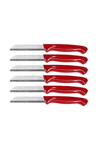 Meturas Set of 6 Glittered Perforated Fruit Knives – Handle, Stainless Steel, Ergonomic and Sharp