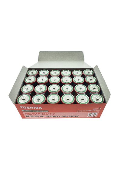 Toshiba Set of 24 batteries R20, Heavy Duty D, 1.5V, wrapped in foil
