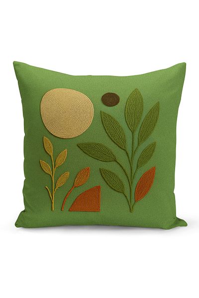 Bertille Home Husă de pernă imprimată digitală pe două părți (aspect de model de broderie Punch/Punch)