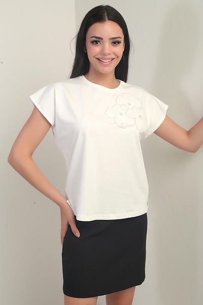 By Saygı Women's Rose Detailed Lycra Blouse