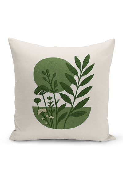 Bertille Home Husă de pernă imprimată digitală pe două părți (aspect de model de broderie Punch/Punch)