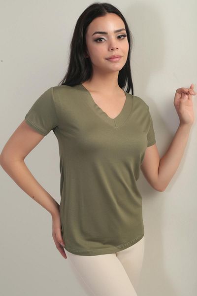 By Saygı Bluză de damă din Lycra cu decolteu în V