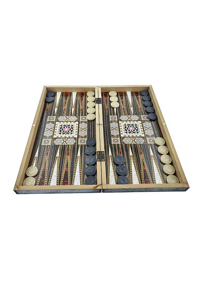OEM Classic Romanian Backgammon Game, Premium Set, Open Playing Surface 488 X 475 Mm, Magnetic, Lacquered