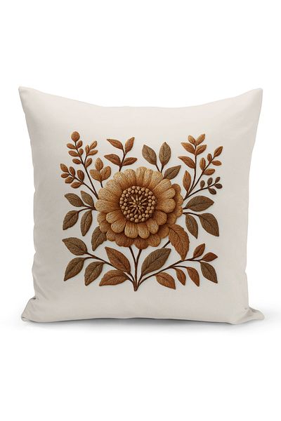 Bertille Home Husă de pernă imprimată digitală pe două părți (aspect de model de broderie Punch/Punch)