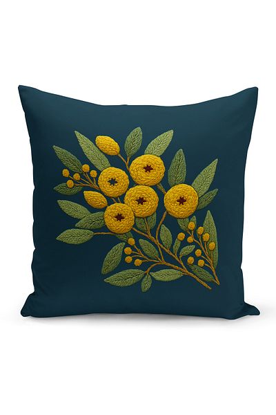 Bertille Home Husă de pernă imprimată digitală pe două părți (aspect de model de broderie Punch/Punch)