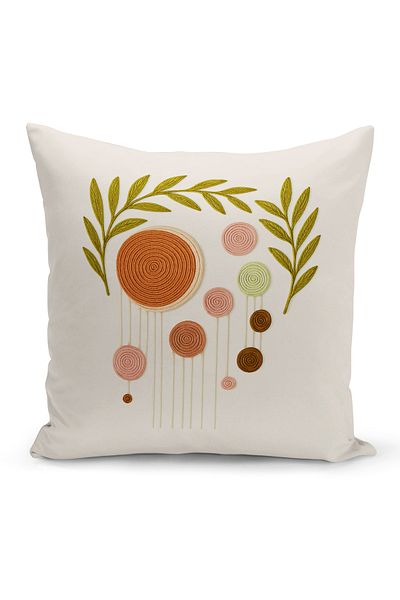 Bertille Home Husă de pernă imprimată digitală pe două părți (aspect de model de broderie Punch/Punch)