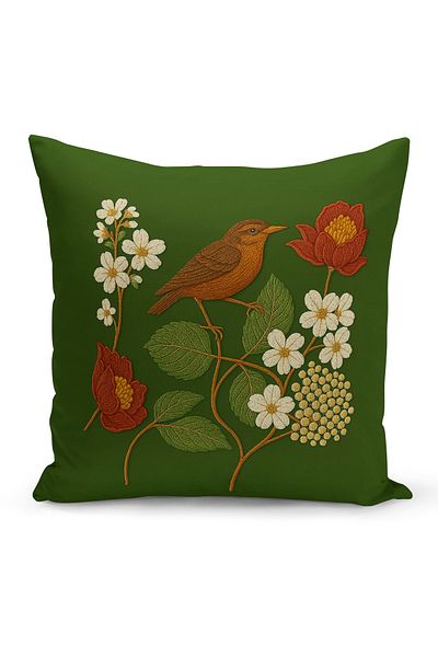 Bertille Home Husă de pernă imprimată digitală pe două părți (aspect de model de broderie Punch/Punch)