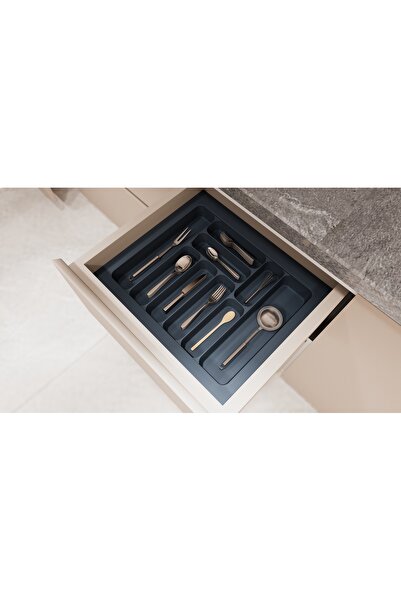 evizmo Drawer Cuttable Cutlery 55X49 cm Anthracite Color Adjustable up to 48,...