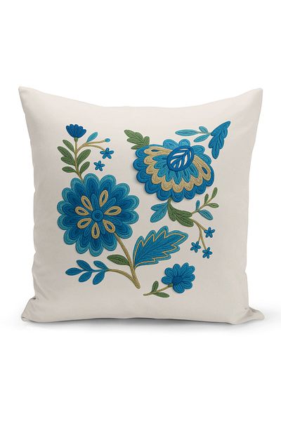 Bertille Home Husă de pernă imprimată digitală pe două părți (aspect de model de broderie Punch/Punch)
