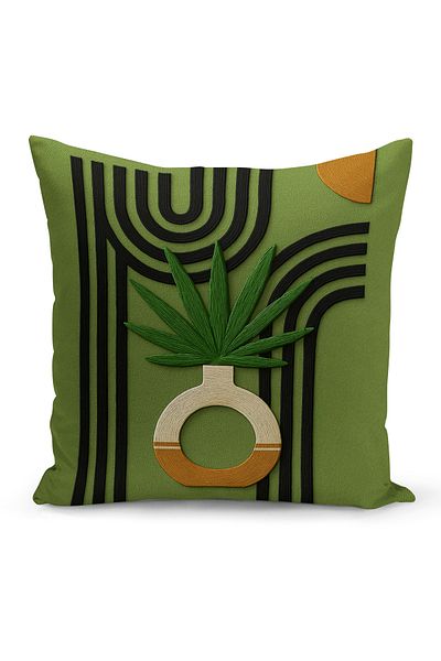 Bertille Home Husă de pernă imprimată digitală pe două părți (aspect de model de broderie Punch/Punch)