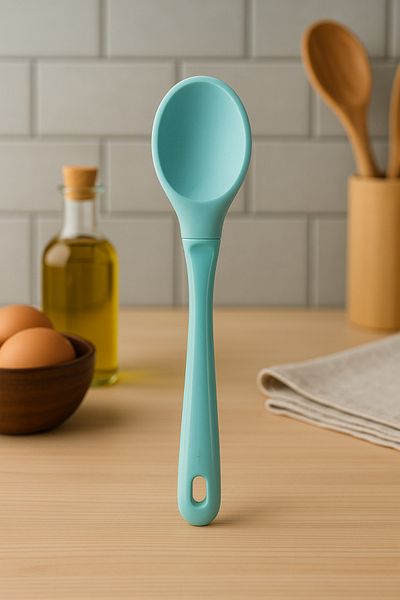 Melkan Home Heat Resistant Silicone Spoon – Ergonomic Kitchen Utensil for Non-Stick Surfaces