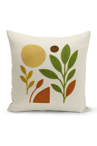 Bertille Home Husă de pernă imprimată digitală pe două părți (aspect de model de broderie Punch/Punch)