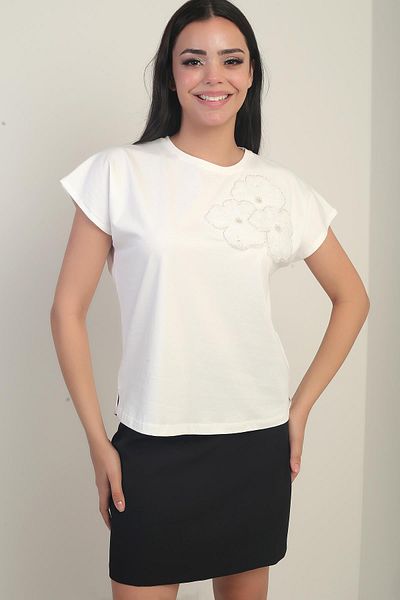 By Saygı Women's Rose Detailed Lycra Blouse