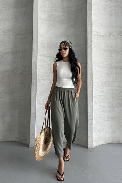İstangül Butik Everyday Comfort Modal Fabric High Waist Comfortable Pants