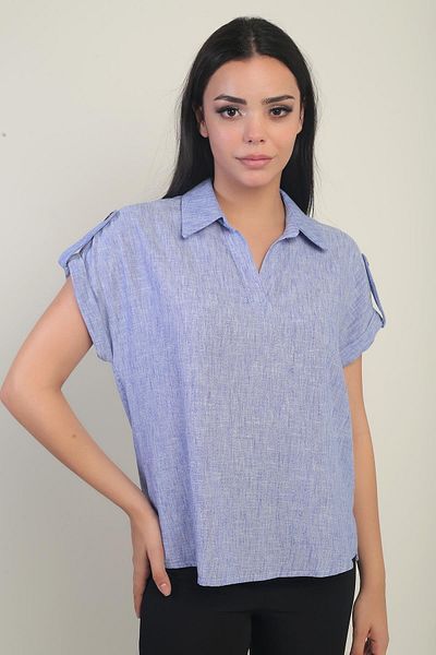 By Saygı Cămașă de damă cu guler polo și epoleți