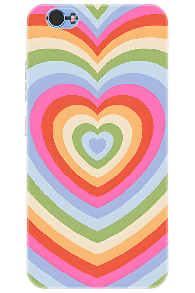 Vestel Venüs Z10 Uyumlu Kılıf Desen Baskılı Silikon Renkli Kalpler STK:1019 C...