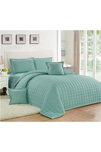 GENERAL Mon Quilted Comforter Set Compressed 4 Pieces Microfiber Blue 210x160cm