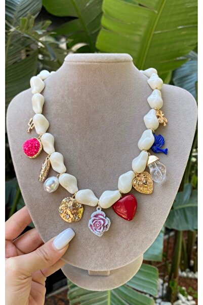 luxyansımalar ZRA قلادة من الحجر الأبيض الساحرة