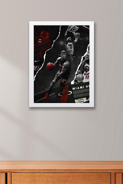 Saturn Pictură înrămată Jimmy Butler - Pictură poster NBA Miami Heat